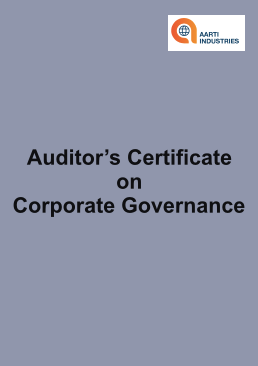 Auditor’s Certificate on Corporate Governance
