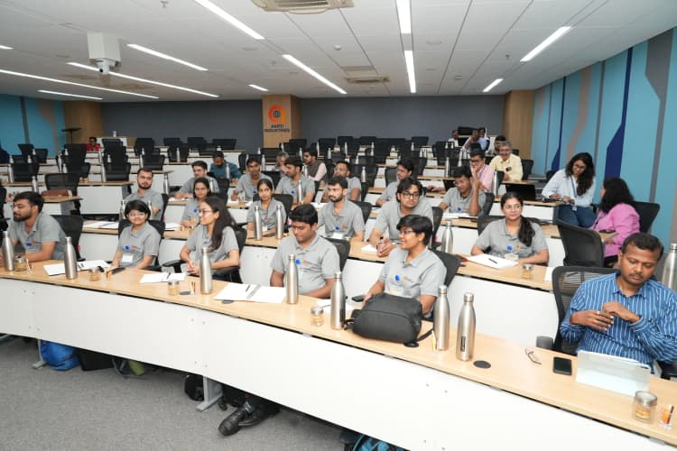 Aarti Industries personnel following safety protocols while handling industrial machinery